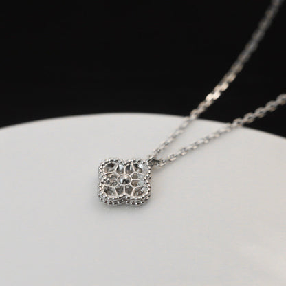 [⭐Reverie Jewels]CLOVER MINI 9.5MM PENDANT DIAMOND NECKLACE