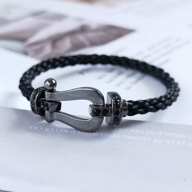 [⭐Reverie Jewels]FORCE LARGE SERIES HORSESHOE BLACK SAMURAI BRACELET