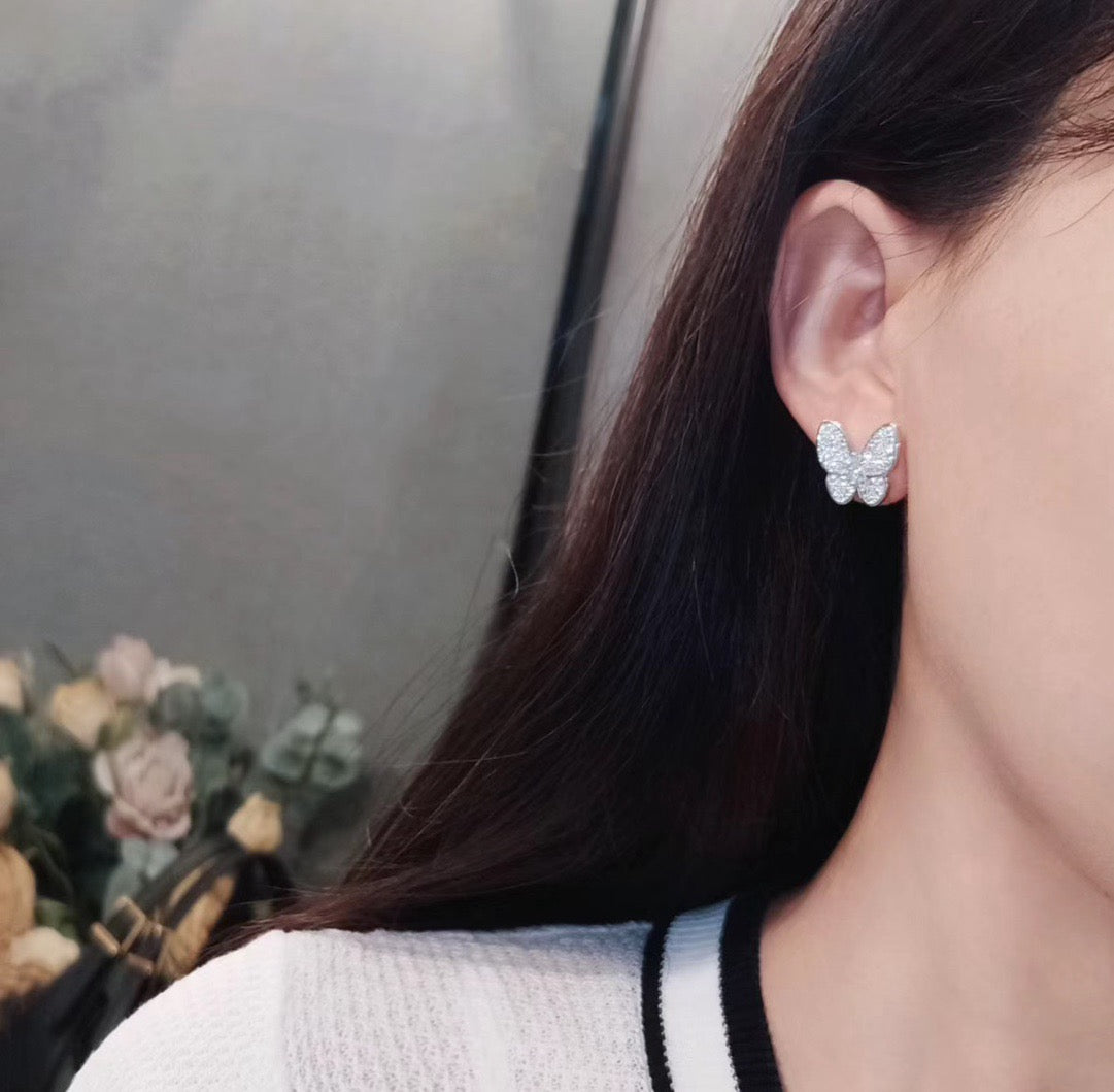 [⭐Reverie Jewels]BUTTERFLY ALL DIAMOND EARRINGS