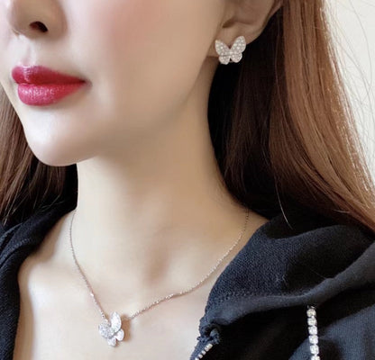 [⭐Reverie Jewels]BUTTERFLY ALL DIAMOND EARRINGS