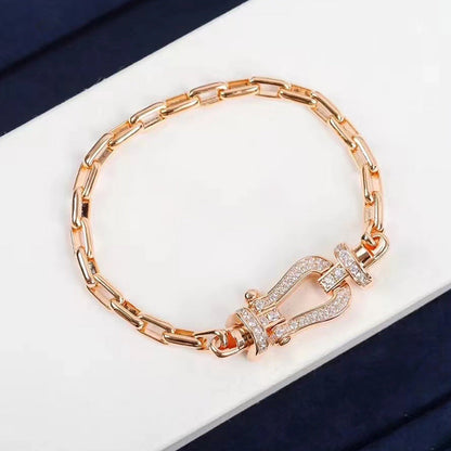 [⭐Reverie Jewels]FORCE LARGE HORSESHOE CLASP  METAL BRACELET