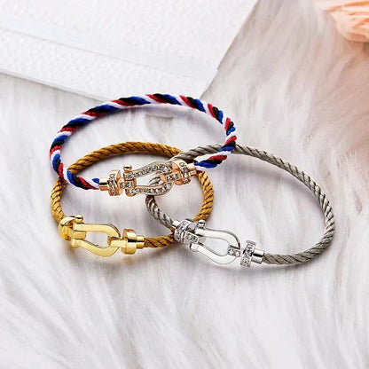 [⭐Reverie Jewels]FORCE LARGE HORSESHOE NO DIAMOND BRACELET GOLD