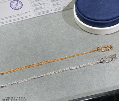 [⭐Reverie Jewels]FORCE SMALL HORSESHOE  DIAMOND CHAIN ROPE BRACELET