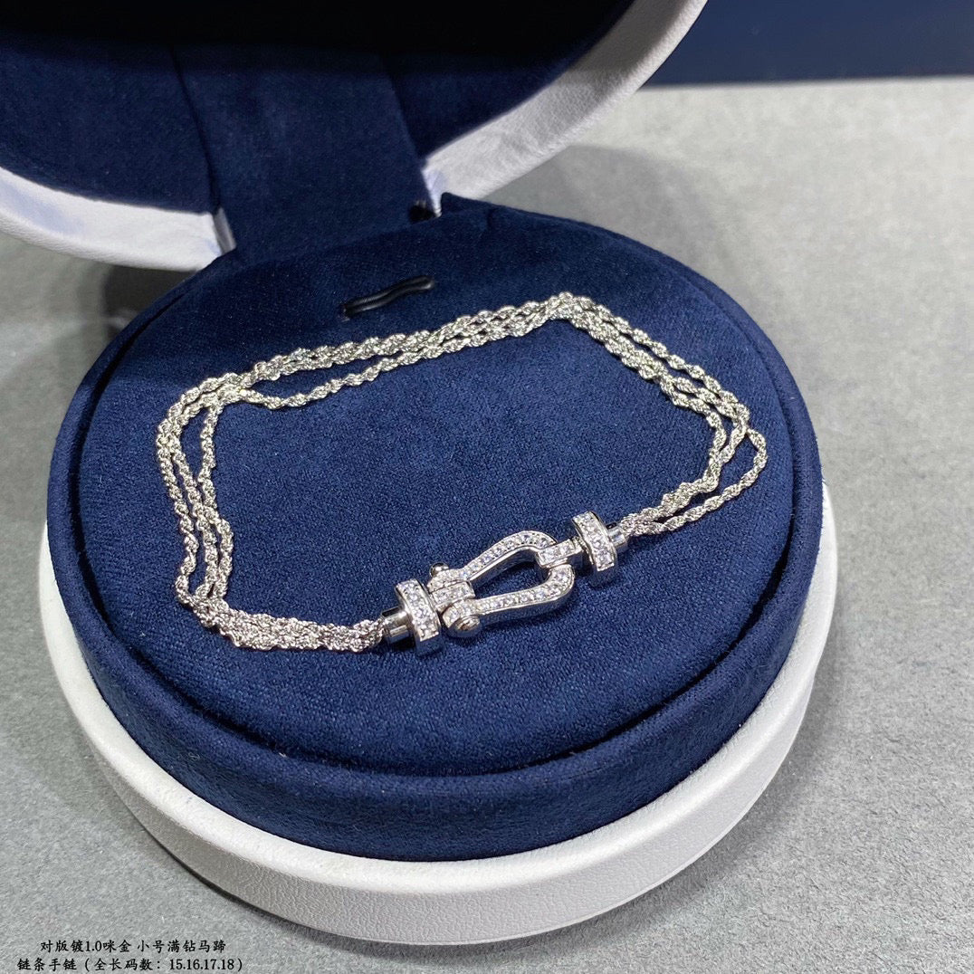 [⭐Reverie Jewels]FORCE SMALL HORSESHOE  DIAMOND CHAIN ROPE BRACELET