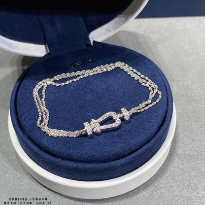 [⭐Reverie Jewels]FORCE SMALL HORSESHOE  DIAMOND CHAIN ROPE BRACELET