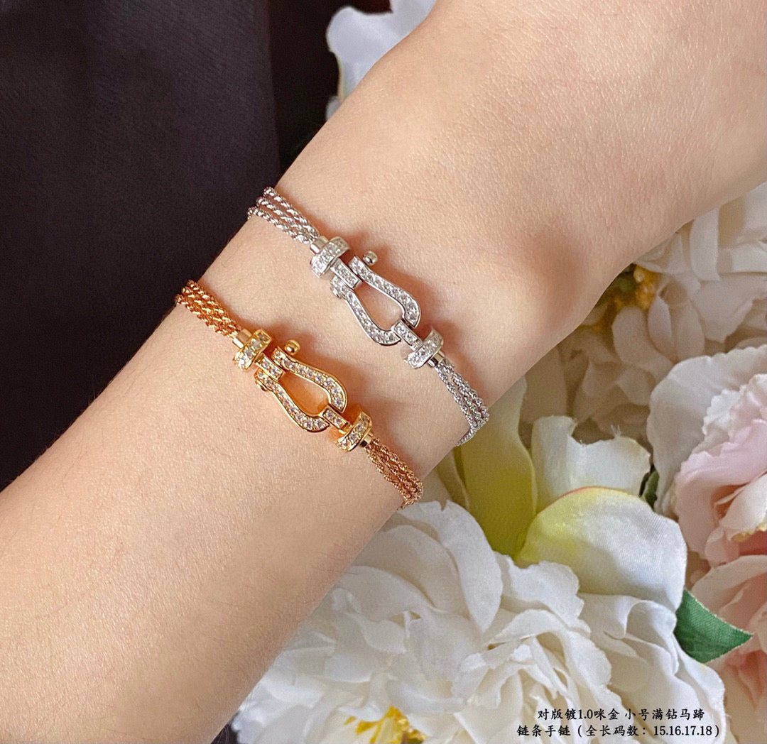 [⭐Reverie Jewels]FORCE SMALL HORSESHOE  DIAMOND CHAIN ROPE BRACELET