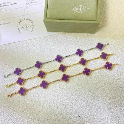 [⭐Reverie Jewels] CLOVER 5 MOTIF VIOLET BRACELET COLLECTION