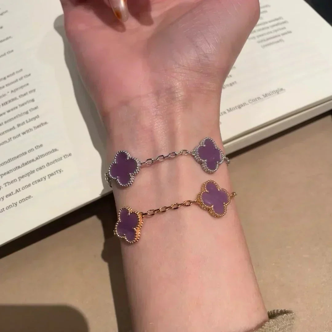[⭐Reverie Jewels] CLOVER 5 MOTIF VIOLET BRACELET COLLECTION