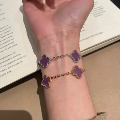 [⭐Reverie Jewels] CLOVER 5 MOTIF VIOLET BRACELET COLLECTION