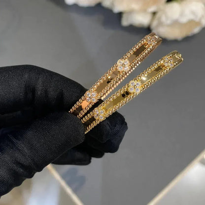 [⭐Reverie Jewels]CLOVER BRACELET 4MM DIAMONDS