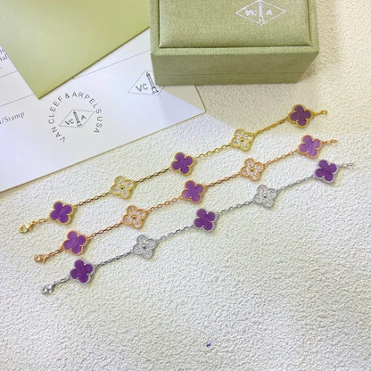 [⭐Reverie Jewels] CLOVER 5 MOTIF VIOLET BRACELET COLLECTION