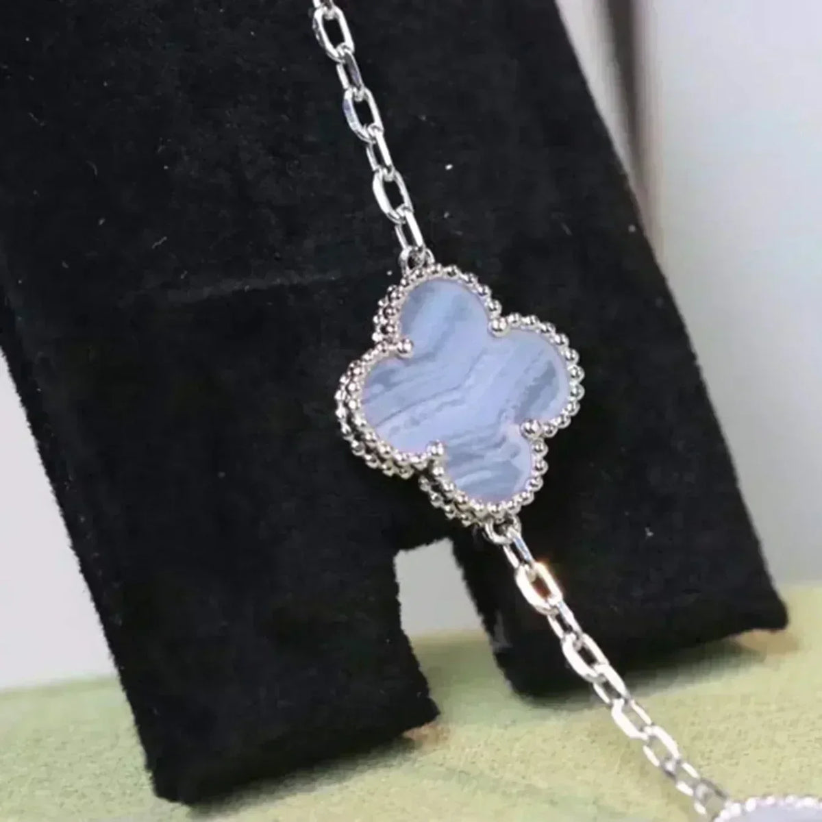 [⭐Reverie Jewels] CLOVER 5 MOTIF PURPLE CHALCEDONY BRACELET COLLECTION