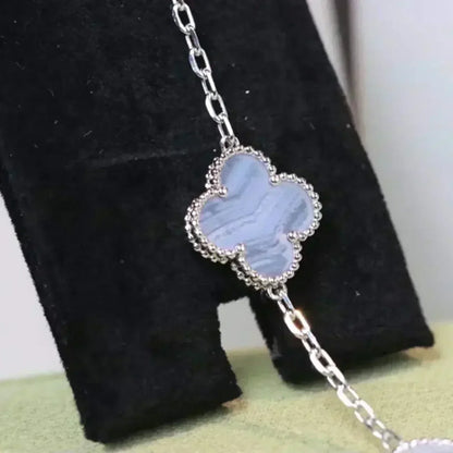 [⭐Reverie Jewels] CLOVER 5 MOTIF PURPLE CHALCEDONY BRACELET COLLECTION