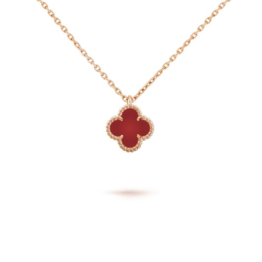 [⭐Reverie Jewels]CLOVER MINI 9.5MM WHITE CARNELIANS NECKLACE