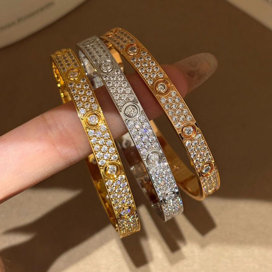 [⭐Reverie Jewels]LOVE BRACELET 6.1MM DIAMOND-PAVED 10 BIG DIAMONDS