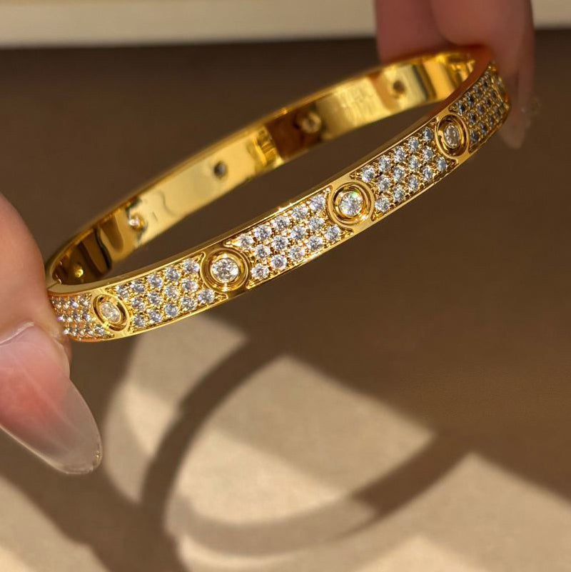 [⭐Reverie Jewels]LOVE BRACELET 6.1MM DIAMOND-PAVED 10 BIG DIAMONDS