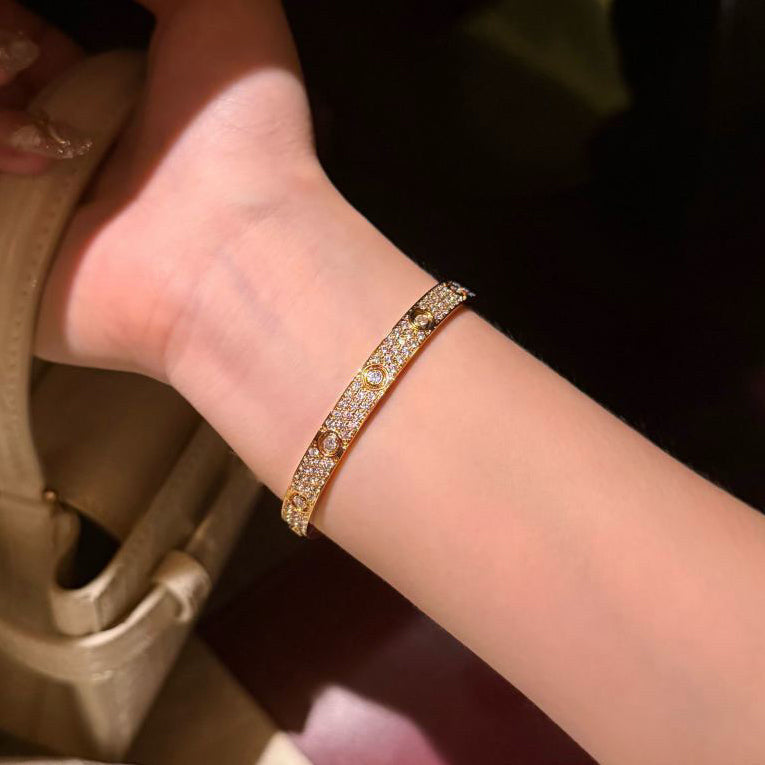 [⭐Reverie Jewels]LOVE BRACELET 6.1MM DIAMOND-PAVED 10 BIG DIAMONDS