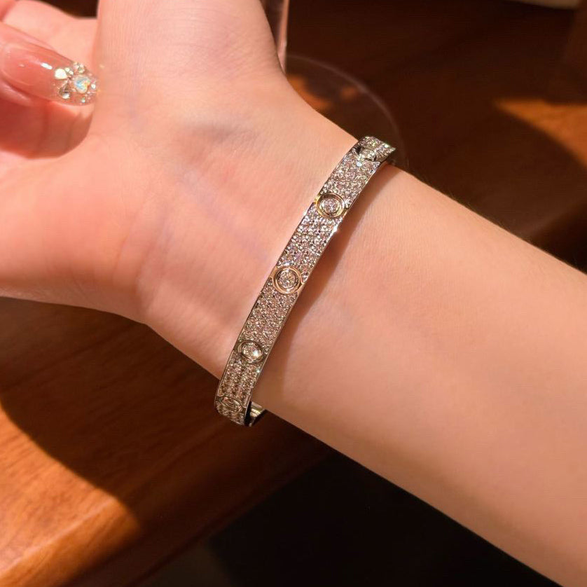 [⭐Reverie Jewels]LOVE BRACELET 6.1MM DIAMOND-PAVED 10 BIG DIAMONDS
