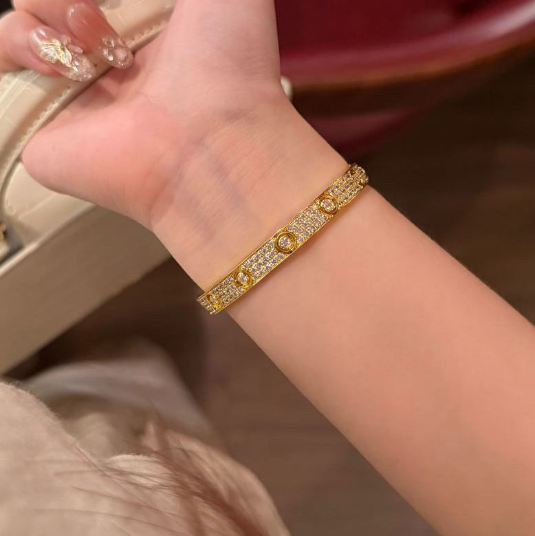 [⭐Reverie Jewels]LOVE BRACELET 6.1MM DIAMOND-PAVED 10 BIG DIAMONDS