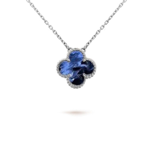 [⭐Reverie Jewels]CLOVER 15MM PIETERSITE NECKLACE SILVER