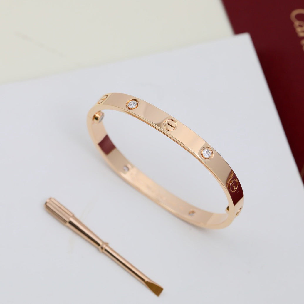 [⭐Reverie Jewels]LOVE BRACELET 6.1MM 4 DIAMONDS