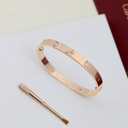 [⭐Reverie Jewels]LOVE BRACELET 6.1MM 4 DIAMONDS
