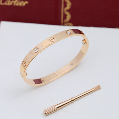[⭐Reverie Jewels]LOVE BRACELET 6.1MM 4 DIAMONDS
