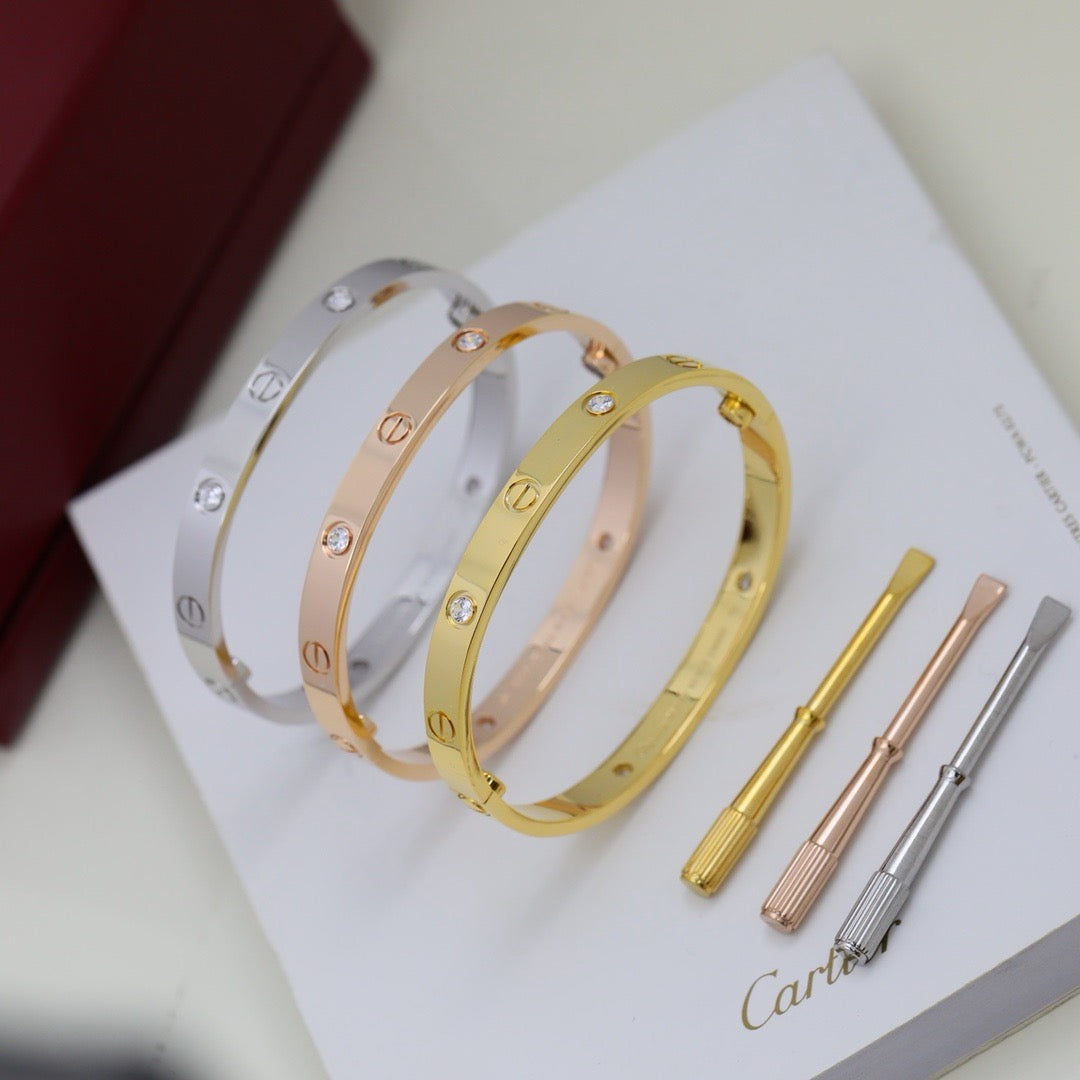 [⭐Reverie Jewels]LOVE BRACELET 6.1MM 4 DIAMONDS
