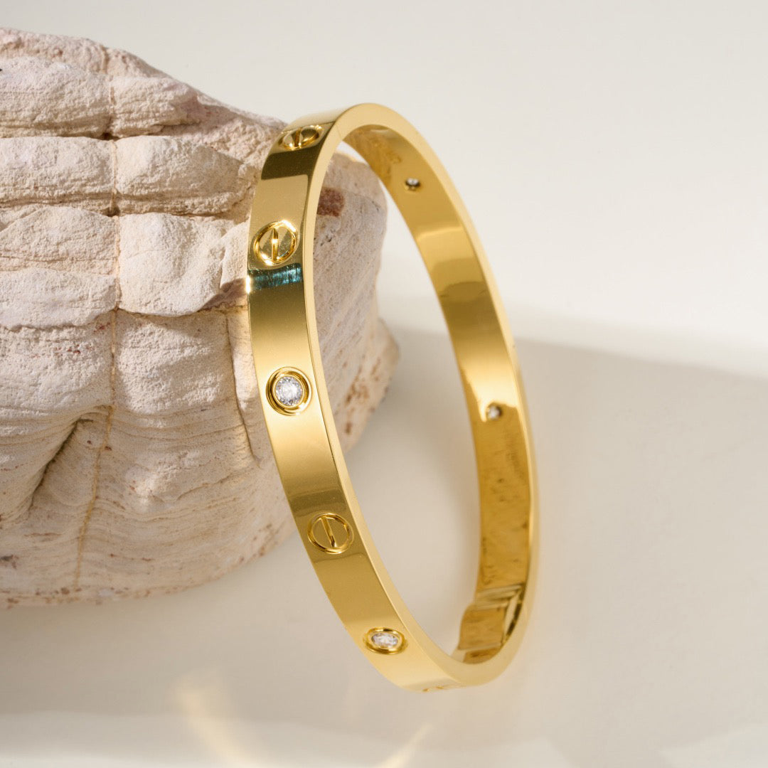 [⭐Reverie Jewels]LOVE BRACELET 6.1MM 4 DIAMONDS