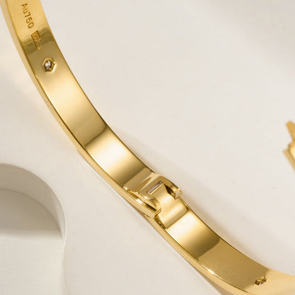 [⭐Reverie Jewels]LOVE BRACELET 6.1MM 4 DIAMONDS