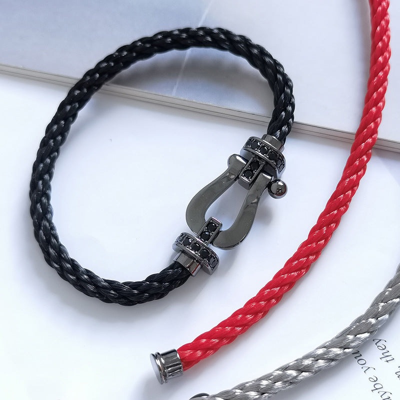 [⭐Reverie Jewels]FORCE LARGE SERIES HORSESHOE BLACK SAMURAI BRACELET