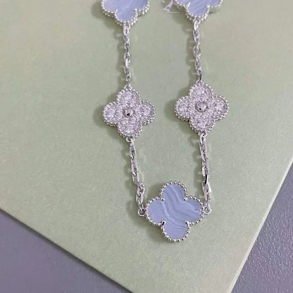 [⭐Reverie Jewels] CLOVER 5 MOTIF PURPLE CHALCEDONY BRACELET COLLECTION