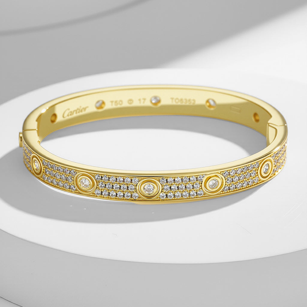 [⭐Reverie Jewels]LOVE BRACELET 6.1MM DIAMOND-PAVED 10 BIG DIAMONDS
