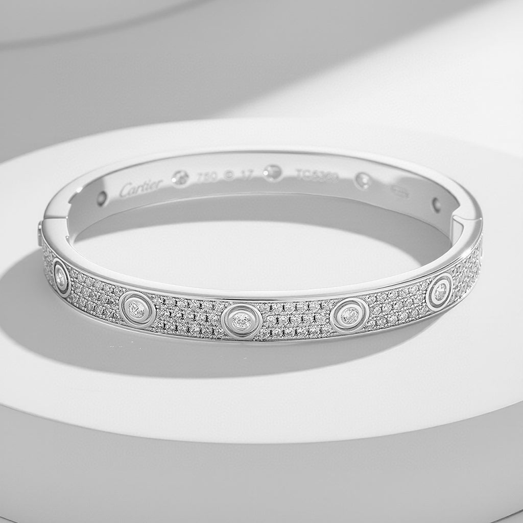 [⭐Reverie Jewels]LOVE BRACELET 6.1MM DIAMOND-PAVED 10 BIG DIAMONDS
