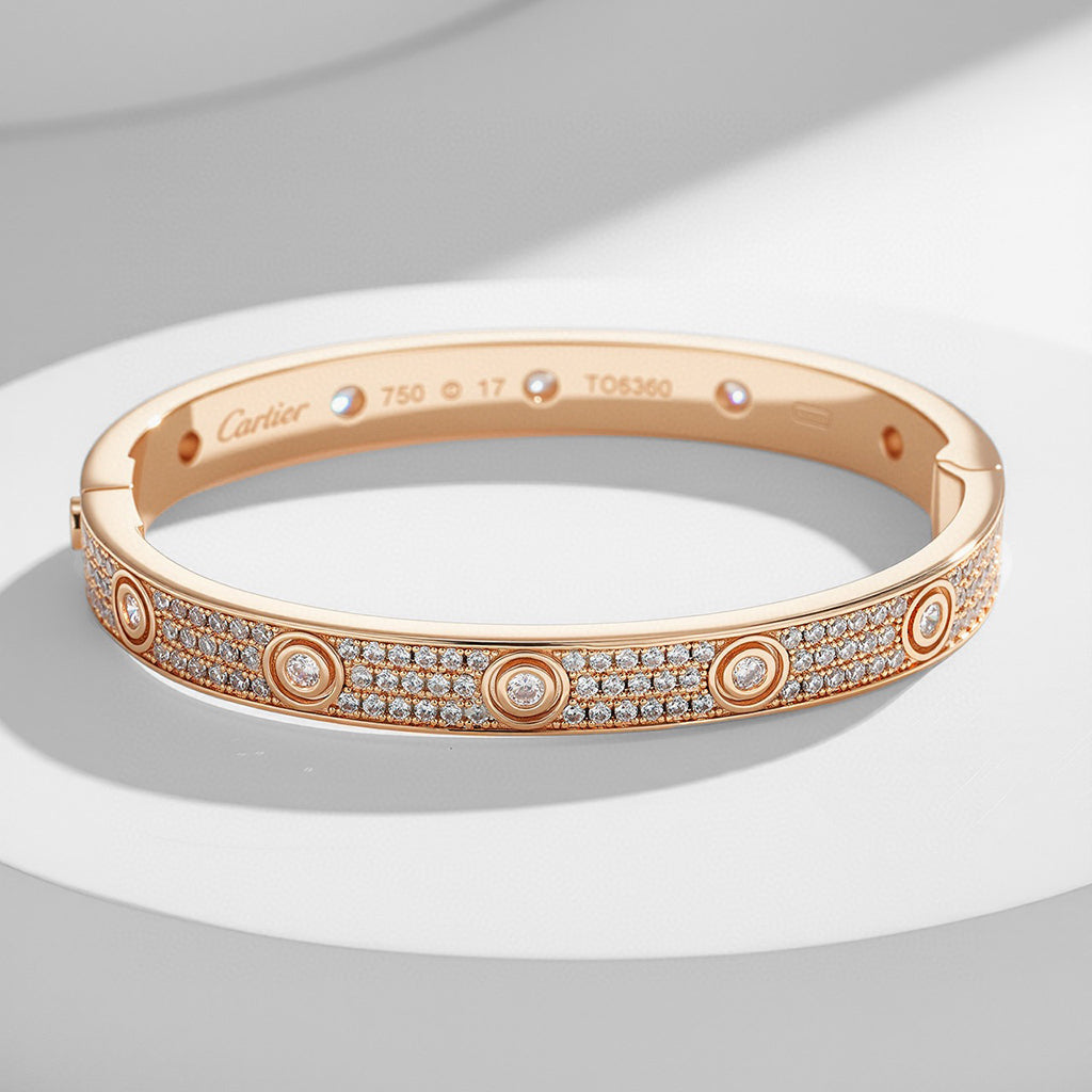 [⭐Reverie Jewels]LOVE BRACELET 6.1MM DIAMOND-PAVED 10 BIG DIAMONDS