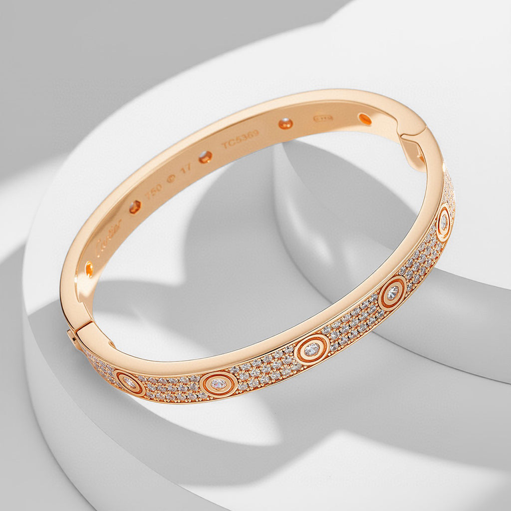 [⭐Reverie Jewels]LOVE BRACELET 6.1MM DIAMOND-PAVED 10 BIG DIAMONDS