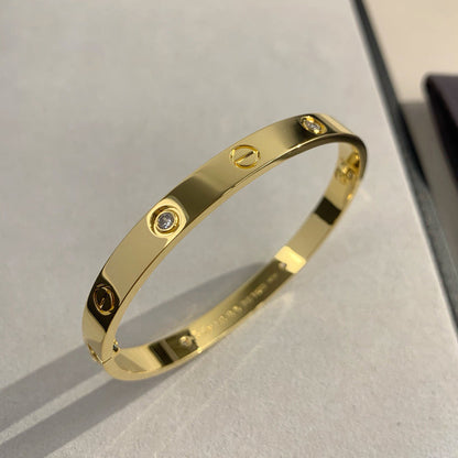 [⭐Reverie Jewels]LOVE BRACELET 6.1MM 4 DIAMONDS