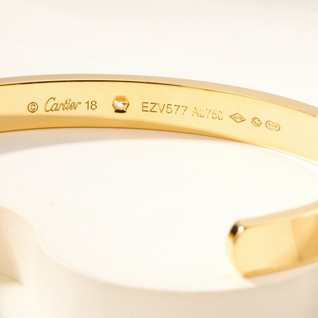 [⭐Reverie Jewels]LOVE BRACELET 6.1MM 1 DIAMOND OPEN CUFF