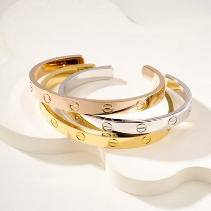 [⭐Reverie Jewels]LOVE BRACELET 6.1MM OPEN CUFF