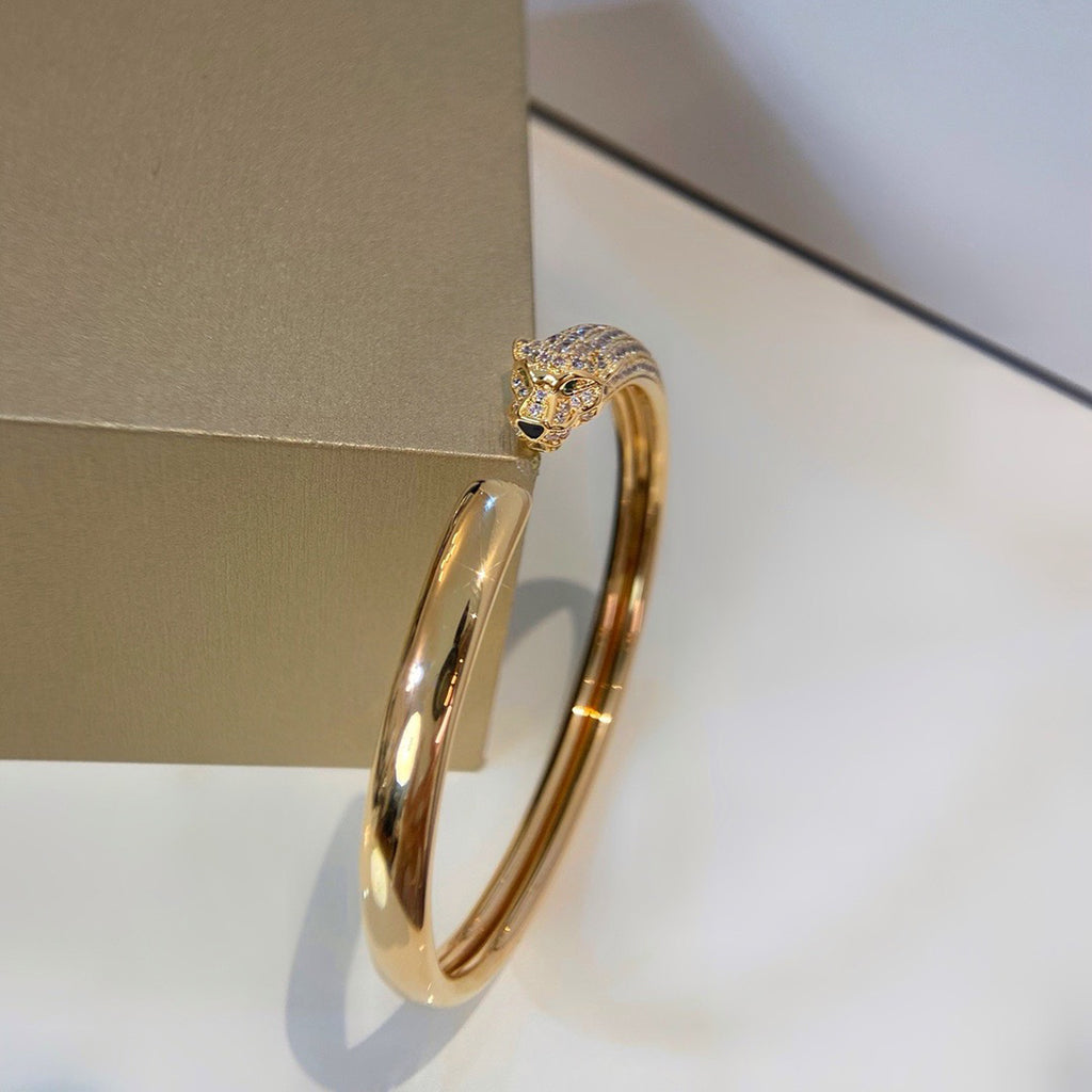 [⭐Reverie Jewels]PANTHERE HALF DIAMOND OPEN BRACELET