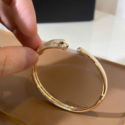 [⭐Reverie Jewels]PANTHERE HALF DIAMOND OPEN BRACELET