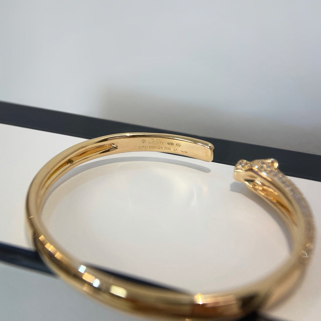 [⭐Reverie Jewels]PANTHERE HALF DIAMOND OPEN BRACELET
