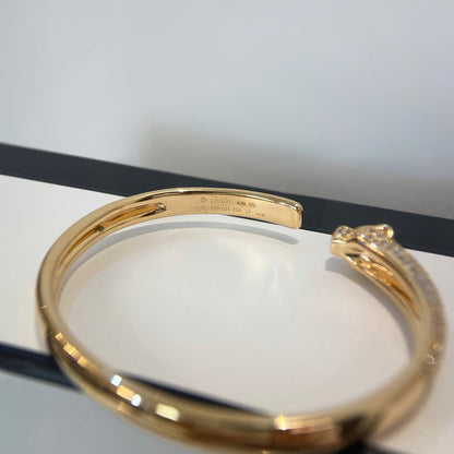 [⭐Reverie Jewels]PANTHERE HALF DIAMOND OPEN BRACELET