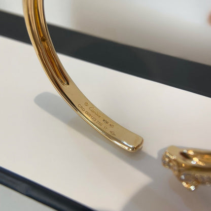 [⭐Reverie Jewels]PANTHERE HALF DIAMOND OPEN BRACELET
