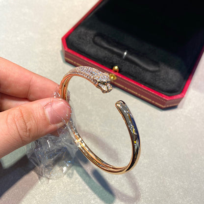 [⭐Reverie Jewels]PANTHERE HALF DIAMOND OPEN BRACELET