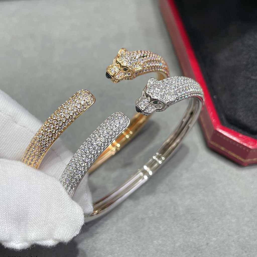 [⭐Reverie Jewels]PANTHERE FULL DIAMOND OPEN BRACELET