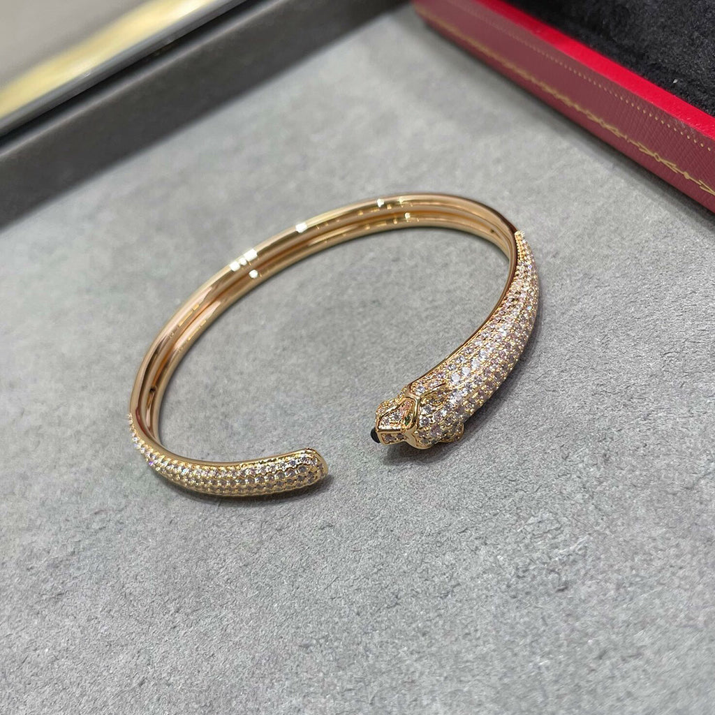 [⭐Reverie Jewels]PANTHERE FULL DIAMOND OPEN BRACELET