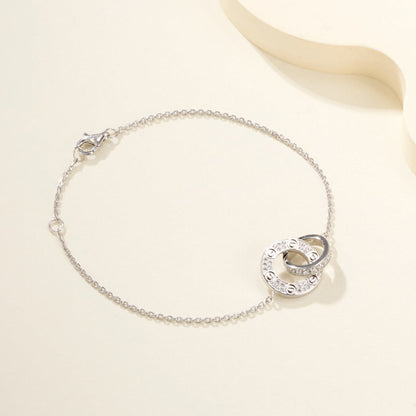 [⭐Reverie Jewels]LOVE DOUBLE RING FULL DIAMOND BRACELET