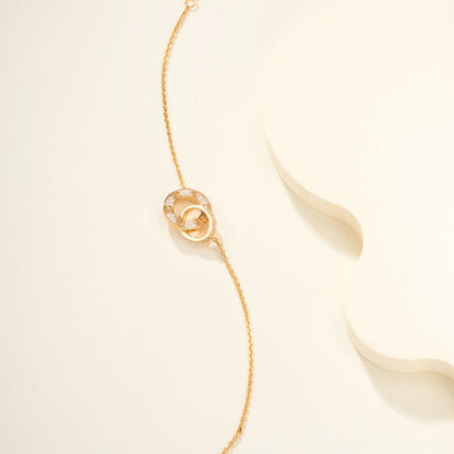 [⭐Reverie Jewels]LOVE DOUBLE RING FULL DIAMOND BRACELET