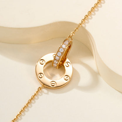 [⭐Reverie Jewels]LOVE DOUBLE RING FULL DIAMOND BRACELET
